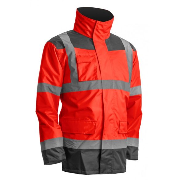 Új! Kanata 4/1 Hi-Viz Piros/Szürke Pe Kabát_L