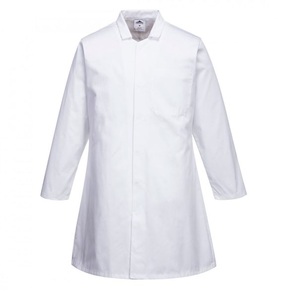 Portwest Férfi élelmiszeripari köpeny, 1 zsebbel-2202-fehér-5XL