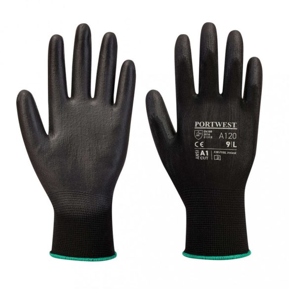Portwest Nylon védőkesztyű PU tenyérmártott-A120-fekete-2XL