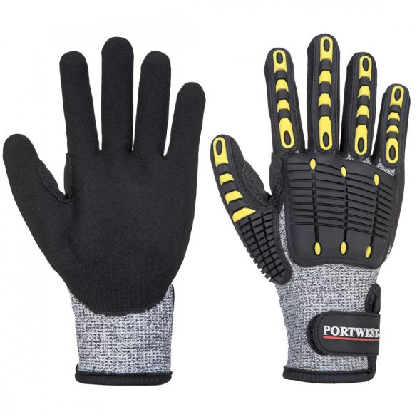 Portwest Anti Impact vágásbiztos kesztyű, Cut 5-A722-szürke/fekete-XL
