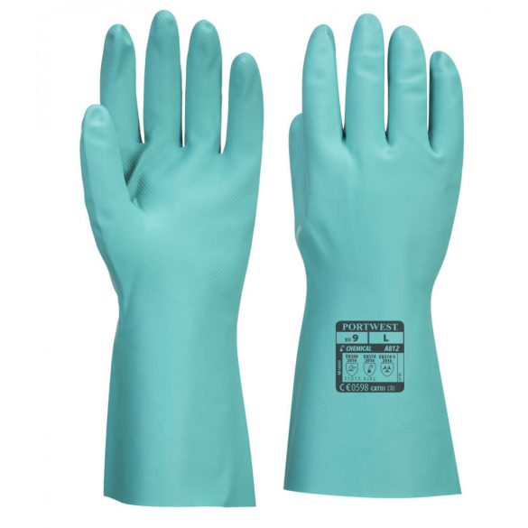 Portwest Nitrosafe Plus vegyszerálló kesztyű-A812-zöld-L
