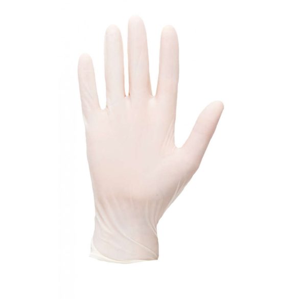 Portwest Egyszerhasználatos latex kesztyű, púderezett (100 db)-A910-fehér-L