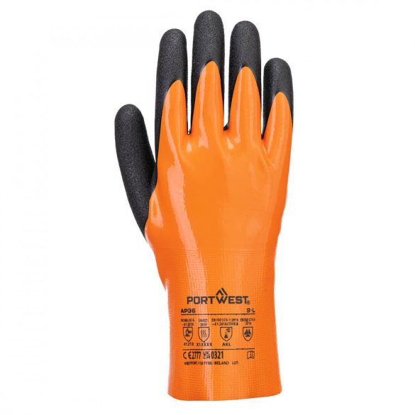 Portwest Grip 15 nitril kesztyű-AP36-narancs/fekete-M