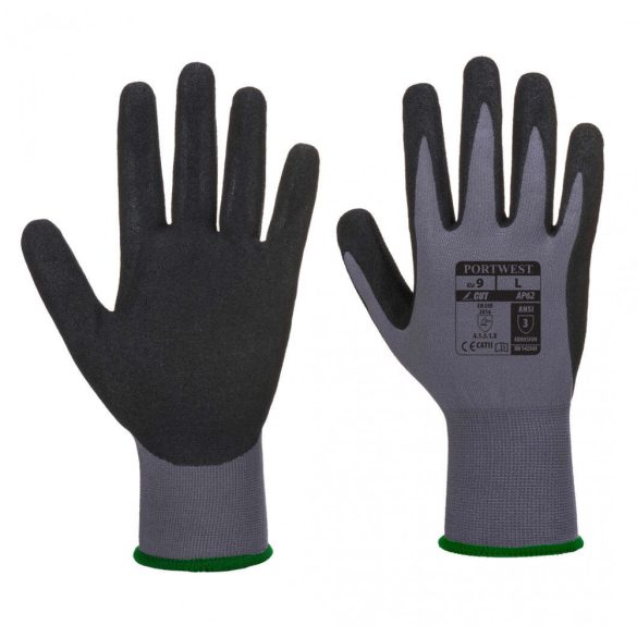 Portwest Dermiflex Aqua védőkesztyű-AP62-szürke/fekete-S