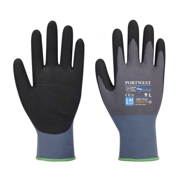 Portwest NPR Pro nitril hab mártott munkakesztyű-AP65-fekete/szürke-XL