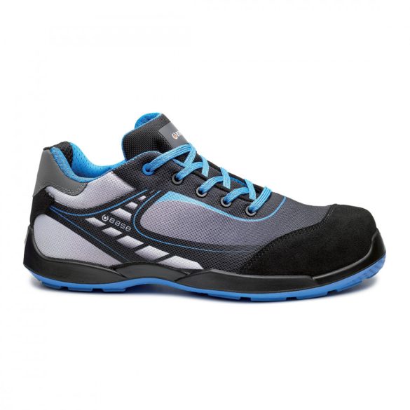 BASE Bowling - Tennis munkavédelmi cipő  S3 SRC-B0676-fekete/kék-39