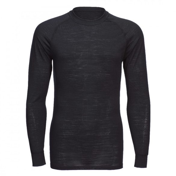 Portwest Merinói gyapjú terített nyakú hosszú ujjú póló - aláöltözet-B183-fekete-2XL