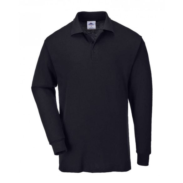 Portwest Nápoly galléros póló, hosszú ujjú-B212-fekete-2XL