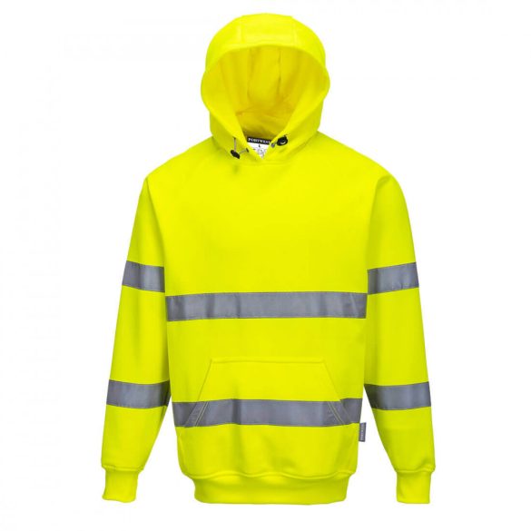 Portwest Jól láthatósági, kapucnis pulóver-B304-sárga-4XL