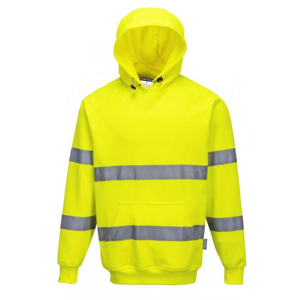 Portwest Jól láthatósági, kapucnis pulóver-B304-sárga-L