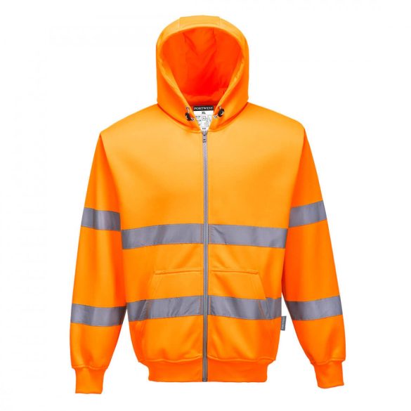 Portwest Hi-Vis cipzáros pulóver-B305-narancs-4XL