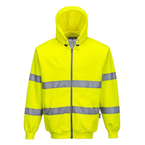 Portwest Hi-Vis cipzáros pulóver-B305-sárga-4XL