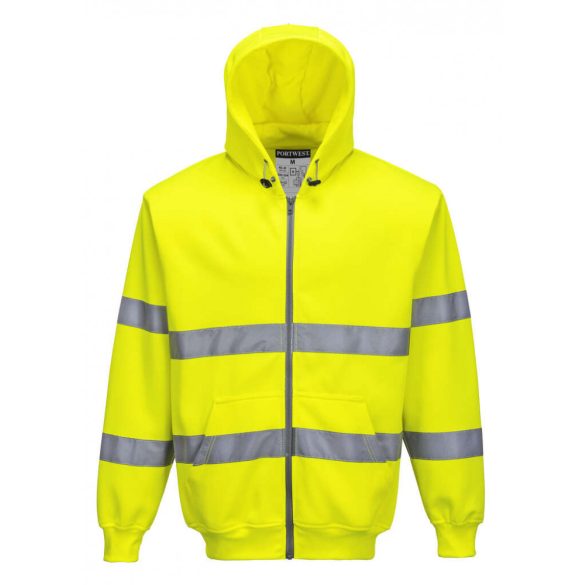 Portwest Hi-Vis cipzáros pulóver-B305-sárga-3XL