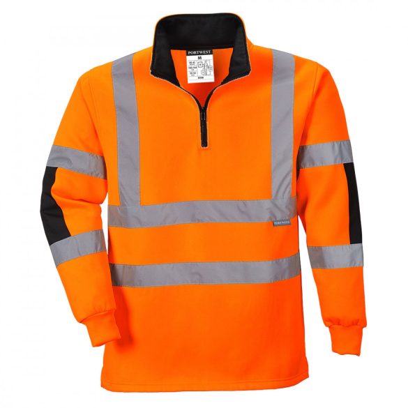 Portwest Jól láthatósági Xenon Rugby pulóver-B308-narancs-4XL