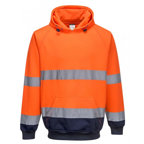 Portwest Két tónusú kapucnis pulóver-B316-narancs / tengerészkék-L