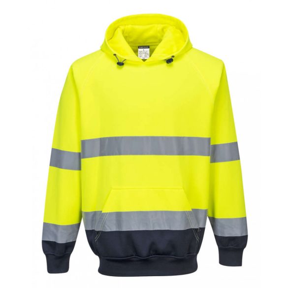 Portwest Két tónusú kapucnis pulóver-B316-sárga / tengerészkék-3XL