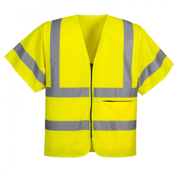 Portwest Half Sleeve Zip Vest-C372-sárga-2XL