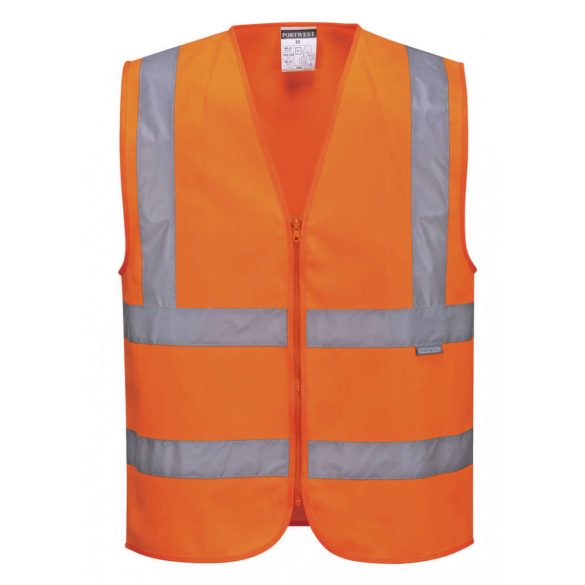 Portwest Hi-Vis cipzáras mellény-C375-narancs-L
