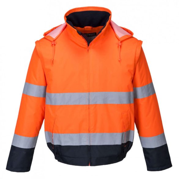 Portwest Essential 2 az 1-ben kabát-C464-narancs / tengerészkék-L