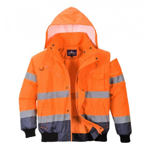 Portwest Jól láthatósági bomber munkavédelmi dzseki-C465-narancs / tengerészkék-4XL