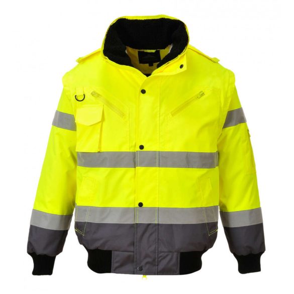 Portwest Jól láthatósági bomber munkavédelmi dzseki-C465-sárga / szürke-3XL