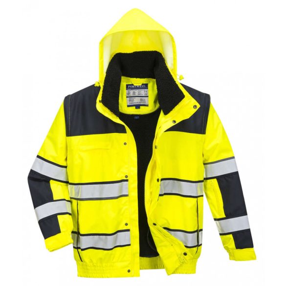 Portwest Hi-Vis Classic Bomber munkavédelmi dzseki-C466-sárga / fekete-L