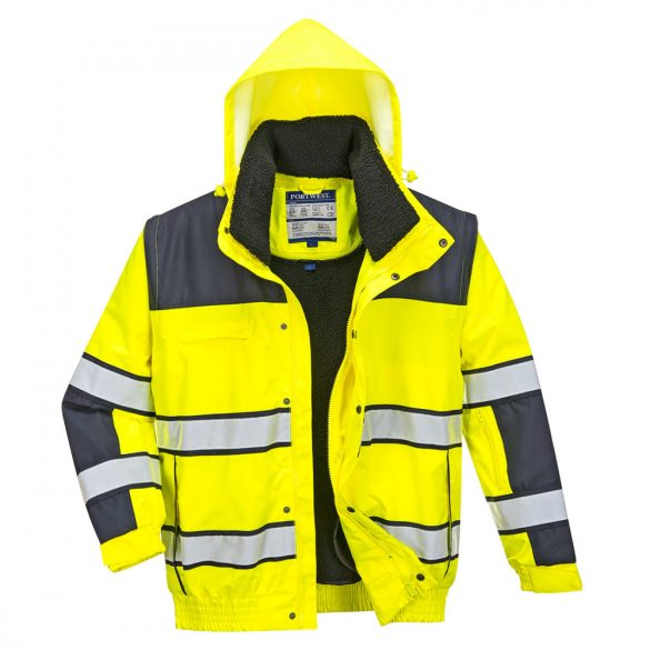 Portwest Hi-Vis Classic Bomber munkavédelmi dzseki-C466-sárga / tengerészkék-XL