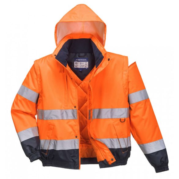 Portwest Hi-Vis 2 az 1-ben kabát-C468-narancs-L