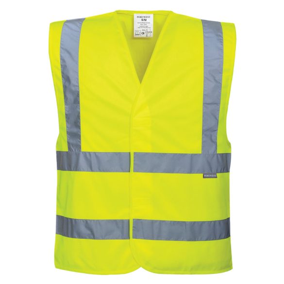 Portwest Jól láthatósági két csíkos mellény-C470-sárga-L/XL