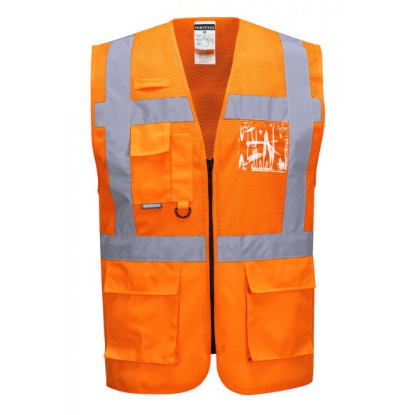 Portwest Madrid hálós vezetői mellény-C496-narancs-3XL