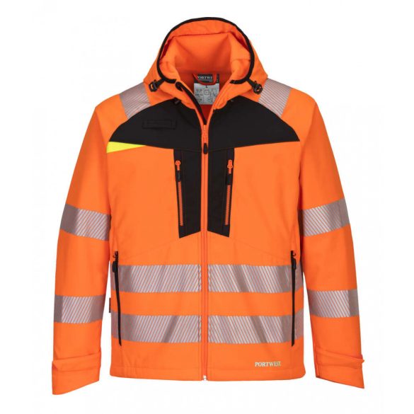 Portwest DX4 Hi-Vis Softshell Jacket-DX475-narancs/fekete-2XL