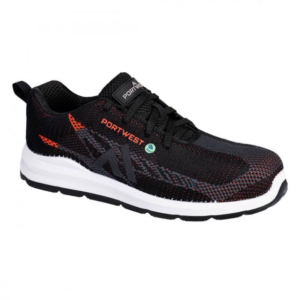 Portwest FX2 Eco Fly Composite Trainer S1PS SR FO munkavédelmi cipő-FC06-fekete/piros-47