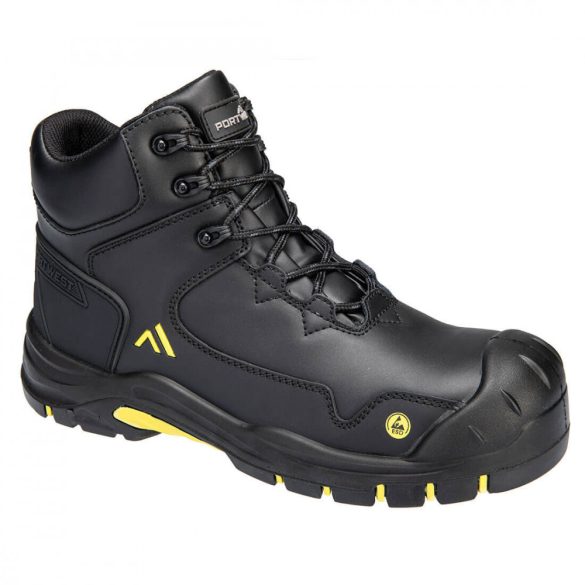 Portwest Apex ESD munkavédelmi bakancs S3S HRO SR SC FO-FC18-fekete/sárga-45