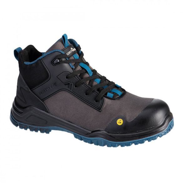 Portwest ESD munkavédelmi bakancs FX2 Bevel Composite Mid Boot S3S SR FO-FE01-fekete/tengerzöld-43