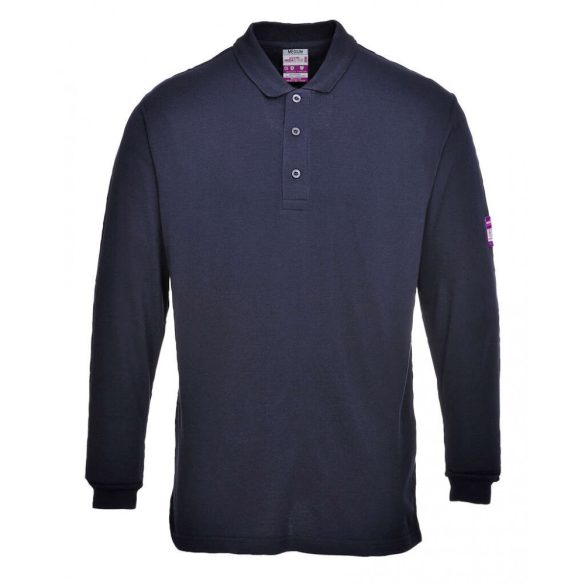 Portwest Lángálló galléros hosszú ujjú póló-FR10-tengerészkék-5XL