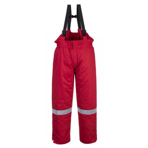 Portwest Antisztatikus téli mellesnadrág-FR58-piros-S