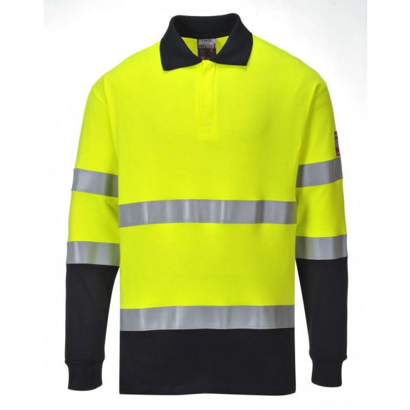 Portwest Lángálló, antisztatikus kéttónusú pólóing-FR74-sárga / tengerészkék-2XL