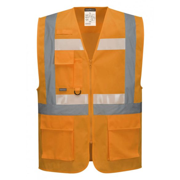 Portwest Glowtex vezetői mellény Ezee cipzárral-G456-narancs-3XL