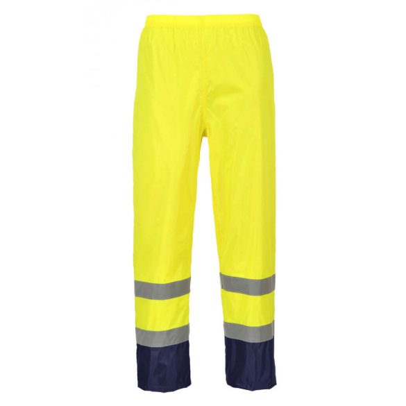 Portwest Hi-Vis klasszikus kontrasztos esőnadrág-H444-sárga / tengerészkék-S