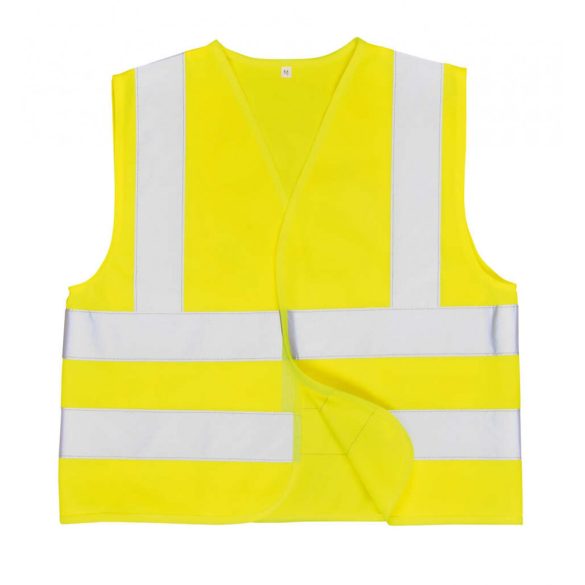 Portwest Jól láthatósági két csíkos mellény, gyerekek részére-JN14-sárga-M