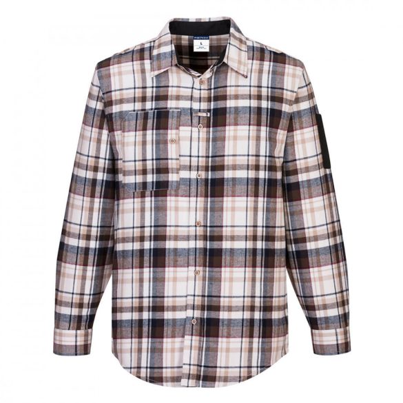Portwest KX3 kockás flaneling-KX370-barna kockás-3XL