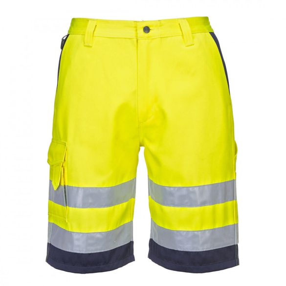 Portwest HiVis jólláthatósági rövidnadrág-L043-sárga/tengerészkék-2XL