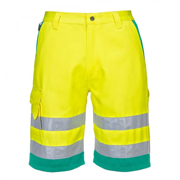 Portwest HiVis jólláthatósági rövidnadrág-L043-sárga/zöld-3XL