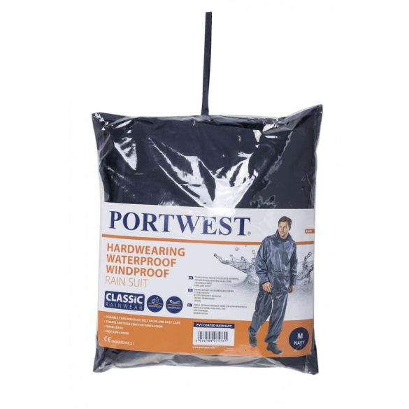 Portwest Classic esőruha (2 részes öltöny)-L440-tengerészkék-L