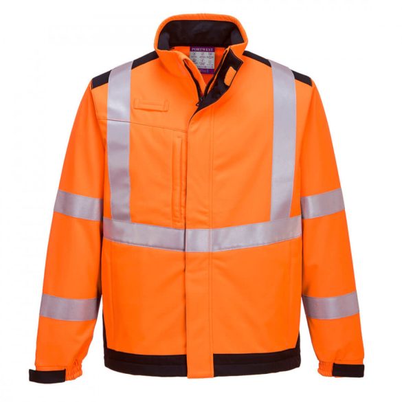 Portwest Modaflame Multi Norm Arc Softshell kabát-MV72-narancs / tengerészkék-L