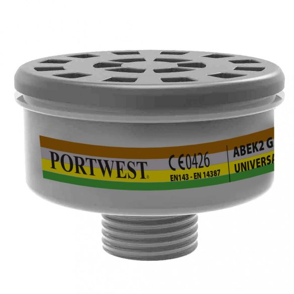 Portwest P926 - ABEK2 gáz szűrő - univerzális /4db/ - egy méret - fekete