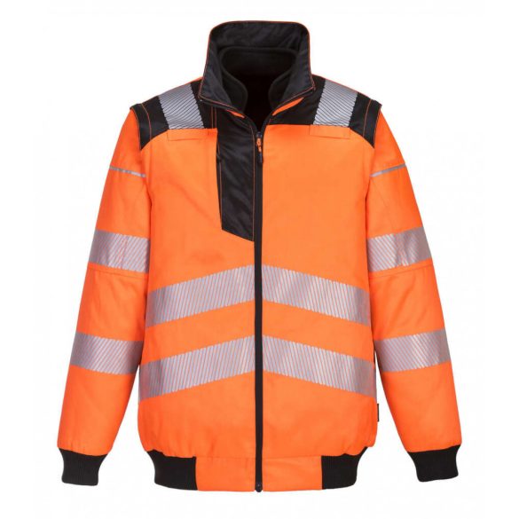 Portwest PW3 Hi-Vis 3-in-1 Pilota kabát-PW302-narancs/fekete-L