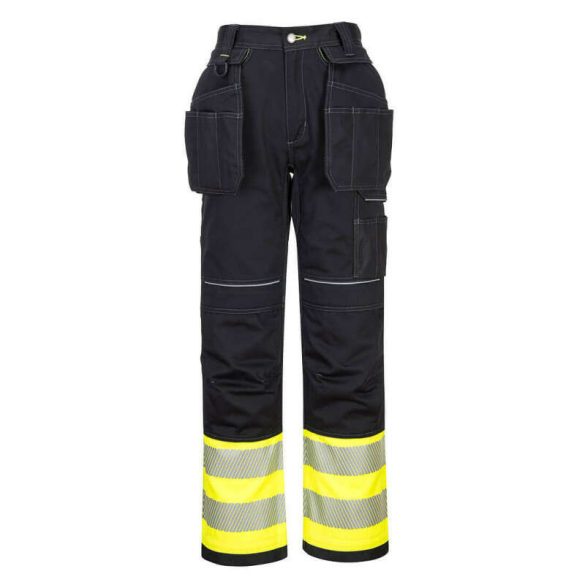 Portwest PW3 Hi-Vis Class 1 Holster nadrág-PW307-sárga/fekete-28 (XS)