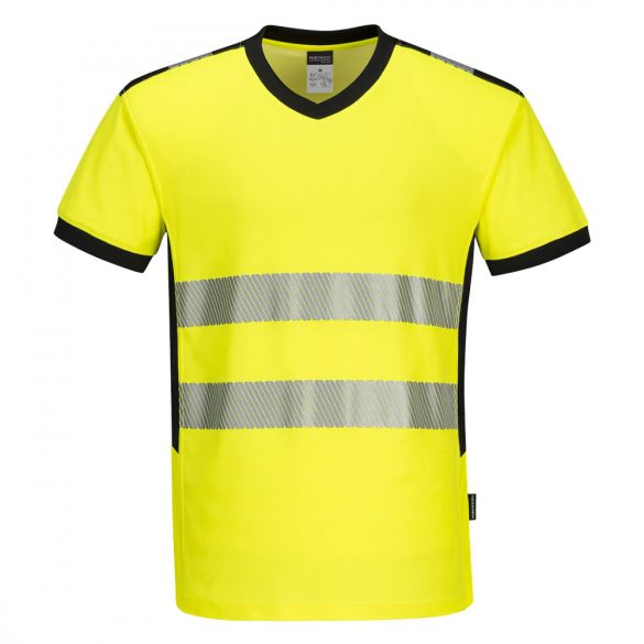 Portwest PW3 Hi-Vis V-nyakú póló-PW310-sárga/fekete-4XL