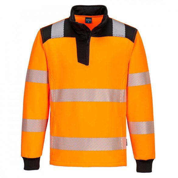 Portwest PW3 Hi-Vis 1/4 Zip melegítőfelső-PW326-narancs/fekete-2XL